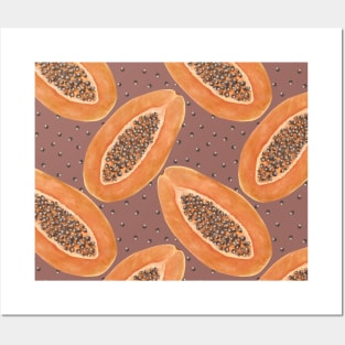 Papaya Pink Pattern Posters and Art